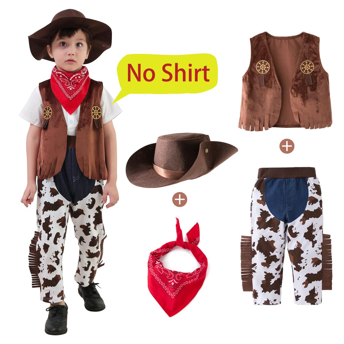 LXKIKMM May's Baby Western Cowboy Style Kids Costume Set Cosplay Costume 12-18 Months