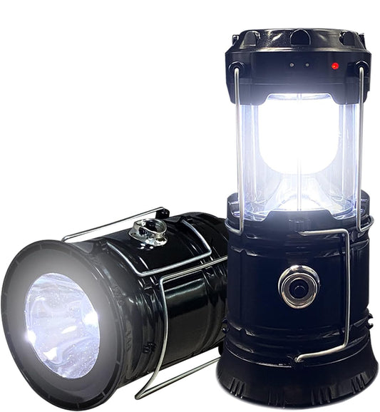 2-Pack Collapsible Camping Lantern XTAUTO Solar USB Rechargeable Portable Lightweight Waterproof LED Flashlight Survival Kits for Indoor Outdoor Home Emergency Light Power Outages Hiking Hurricane