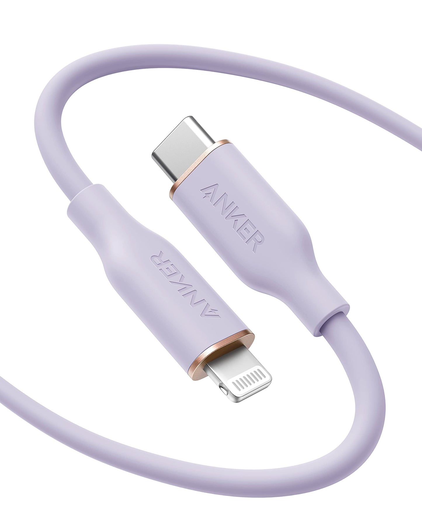 Anker USB C to Lightning Cable, MFi Certified Powerline III Flow Silicone Charging Cable for iPhone 13 13 Pro (Cloud White, 6ft)
