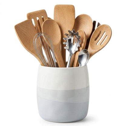 DIWEMI Utensil Holder, Ceramic Kitchen Utensil Crocks for Kitchen Counter Decor, Spoon Holder, Cooking Tool Organizer Gifts for Mom, Cooking Enthusiasts, Chefs, and Homemakers