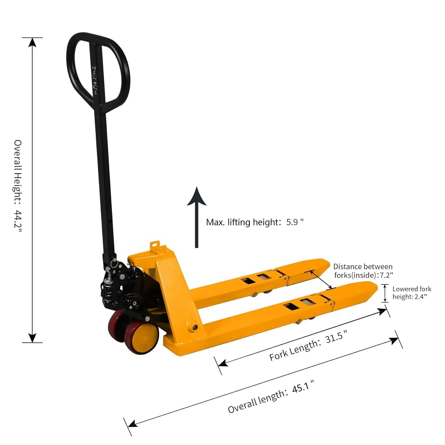 APOLLOLIFT Mini Pallet Jack Truck, Foldable Pallet Truck 2200 lbs Capacity 31.5" L x 15" W Narrow Forks, Manual Pallet Jack with Foldable Forks and Handle, Easy Storage