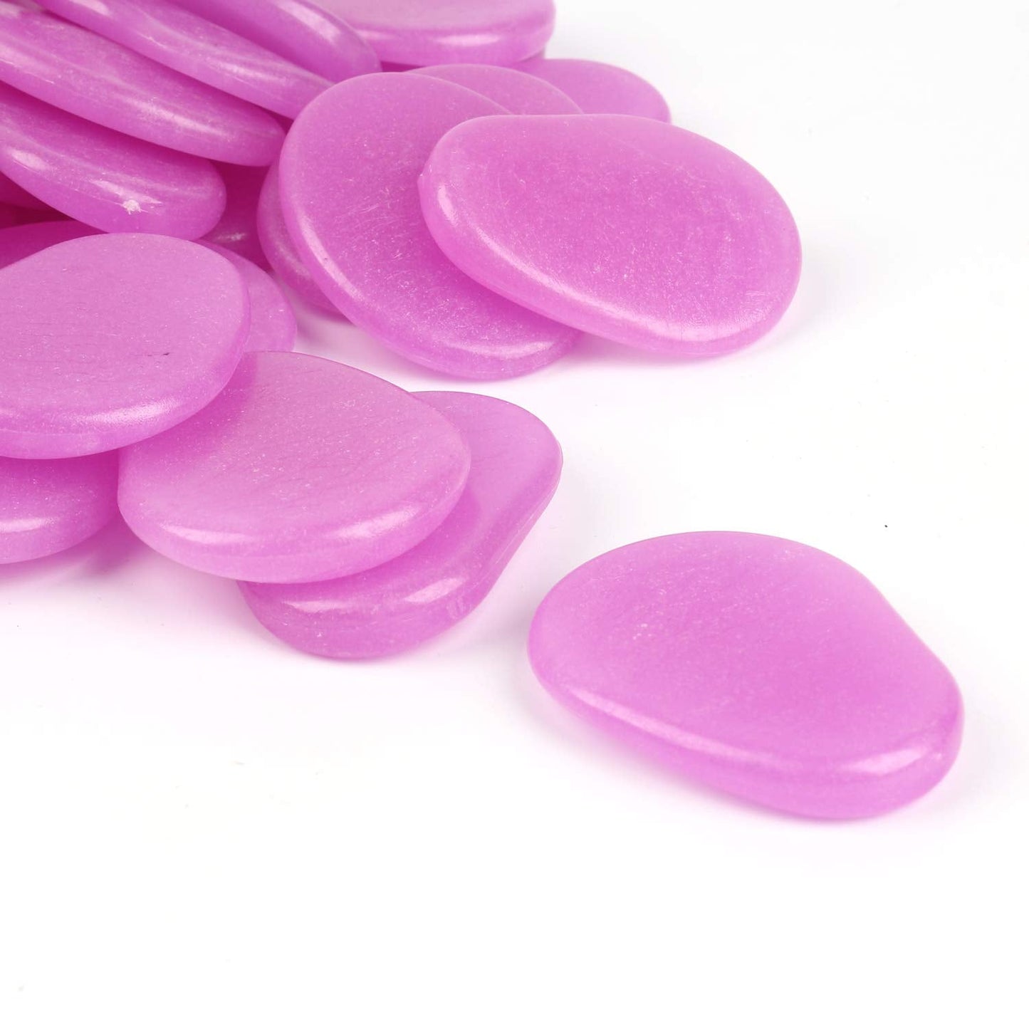 Shiny Stone Glow in the Dark Stones, Purple, Flake Shape, 44pcs, 315g