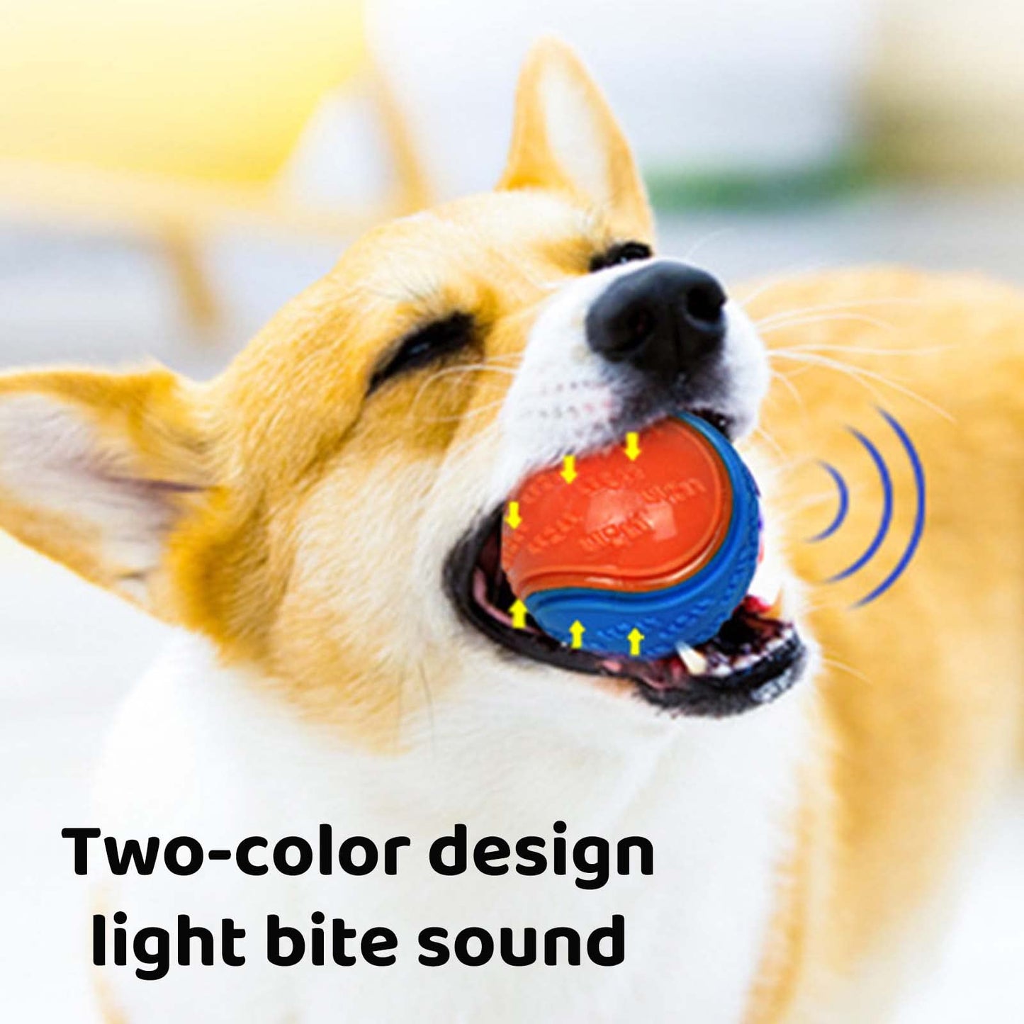 6Pcs Squeaky Dog Ball, Dog Toys Teeth Cleaning Puppy Chew Toys Pet Training Ball Dogs Interactive Dogs Balls