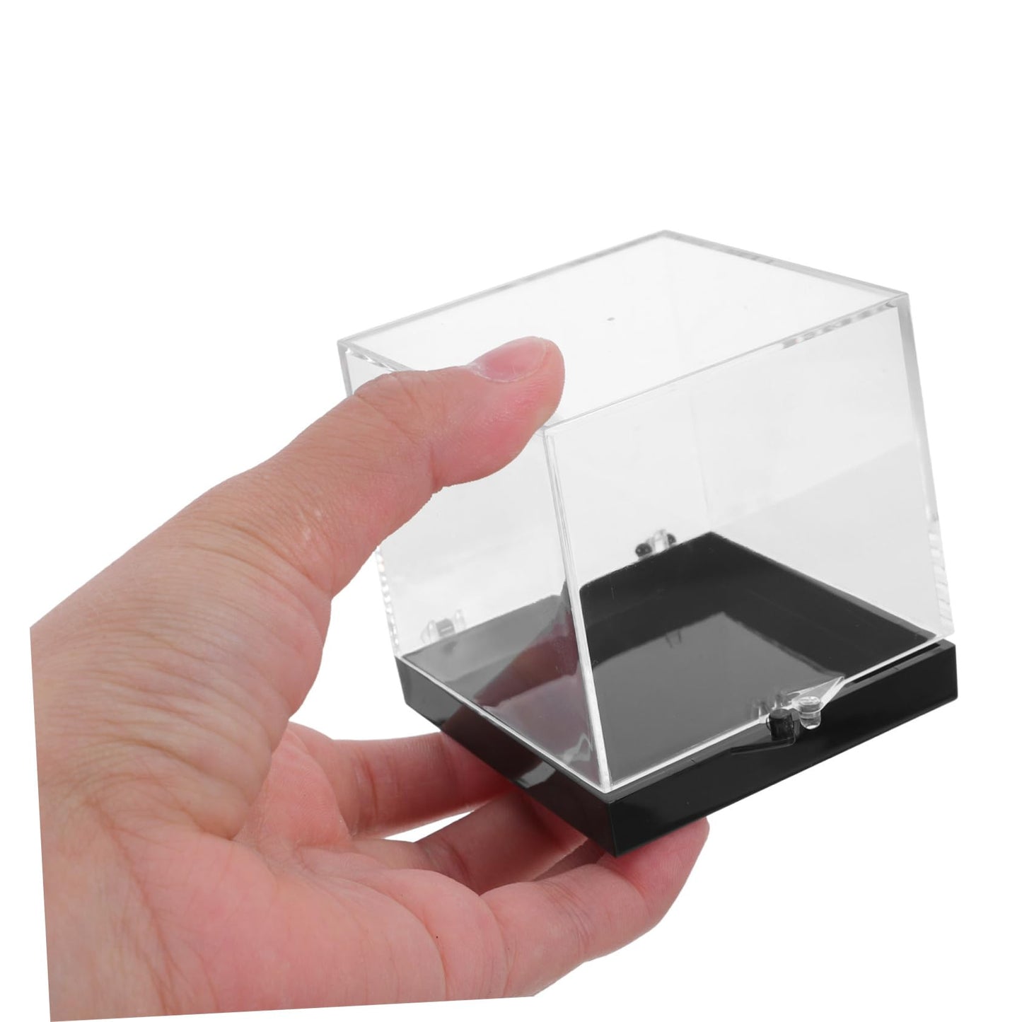 OATIPHO 4pcs Square Mineral Specimen Display Boxes Rock Collection Case Crystal Display for Home Shelf Decoration Black Base