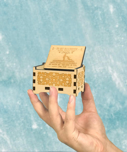 Sooharic Daughter Gifts from Dad, Wooden Music Box, Dad to Daughter Gifts, Suitable for Birthday/Christmas/Keepsake
