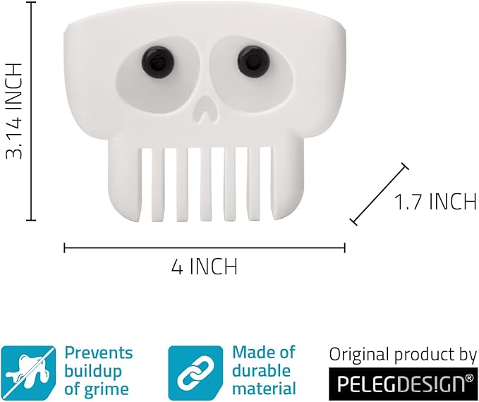 PELEG DESIGN Brain Drain White Skull Sponge Holder