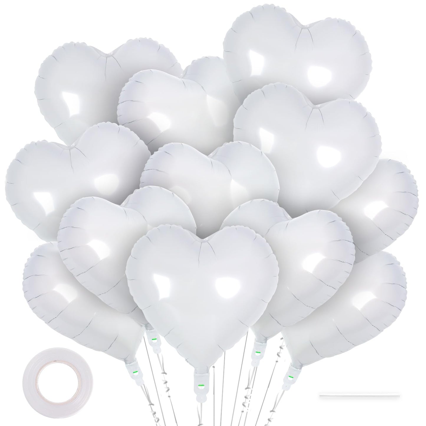 12 Pcs Red Heart Balloons,18 Inch Heart Foil Balloons Love Balloon Valentine Balloon for Birthday Party Wedding Engagement Party Baby Shower Valentine Day Decorations (red)