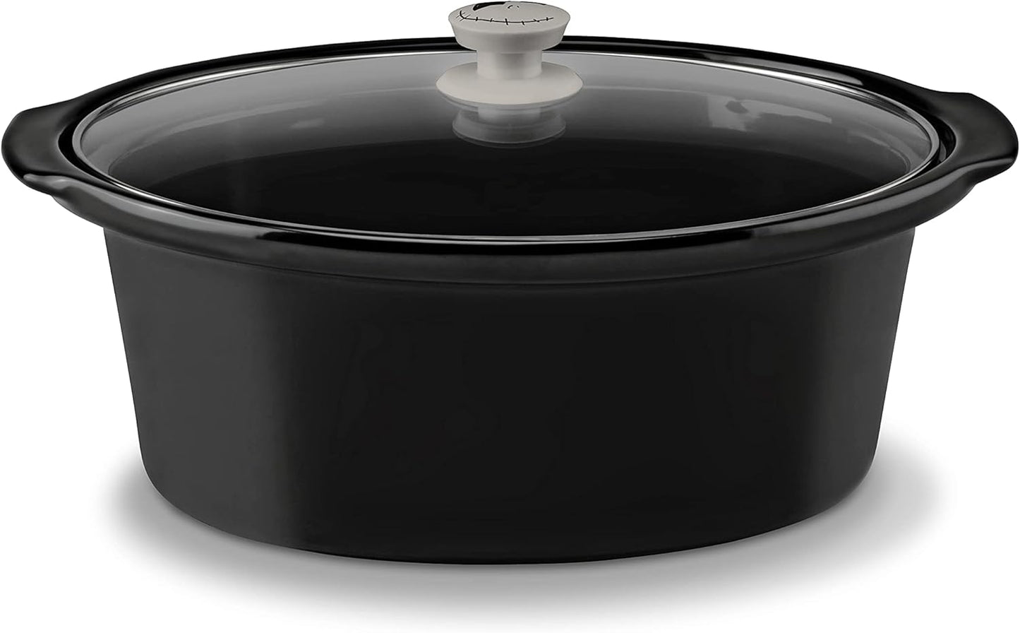 Disney The Nightmare Before Christmas 7-Quart Slow Cooker Sketch Pattern by Select Brands - Food Warmer for Parties - Low, High & Warm Heat Settings - Kitchen Essential for Home-Cooked Meals
