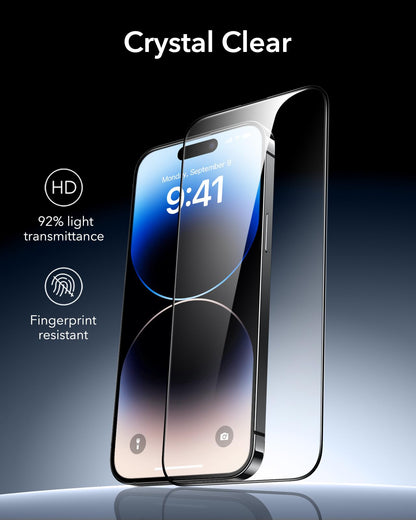 ESR 3 Pack 9H+ Glass for iPhone 16 Pro Max Screen Protector, [Military Grade Shatterproof & Longest Durable] Armorite Ultra-Tough Tempered Glass with UltraFit Tray