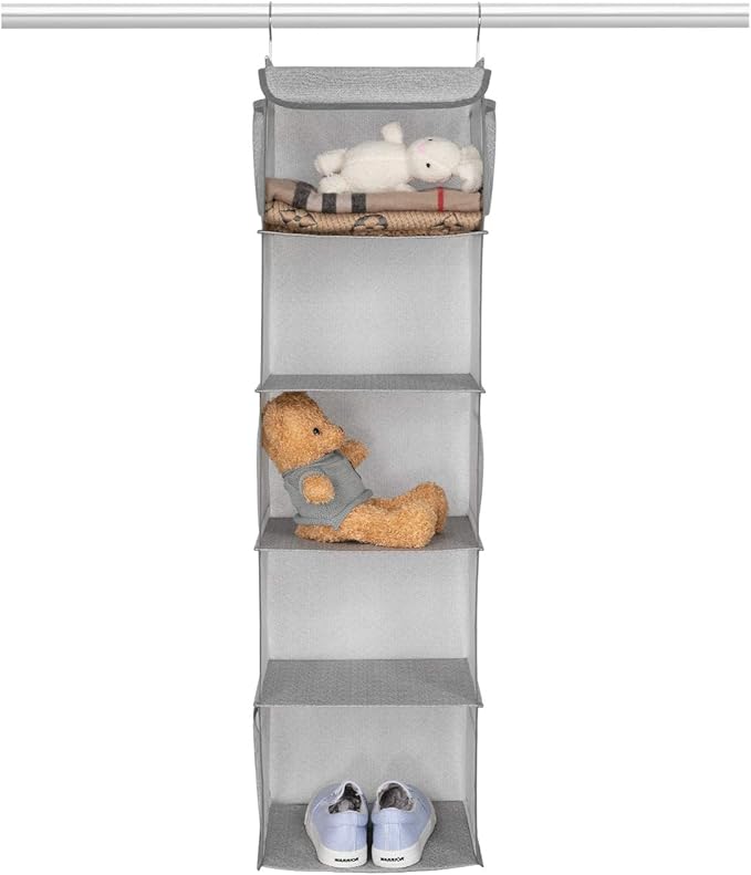 5 Shelves Hanging Closet Organizer, 2 Pack Hanging Storage