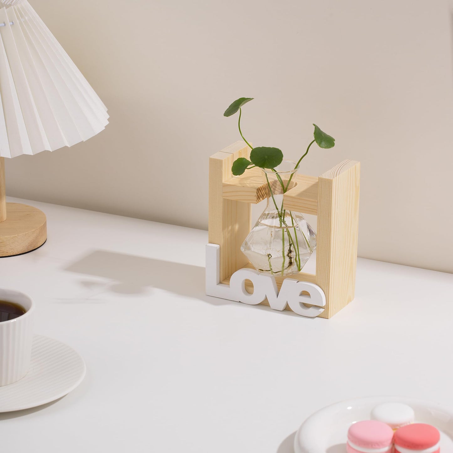 Wood Propagation Station Vases Plant Terrarium Gifts Plant Lovers Women for Desk