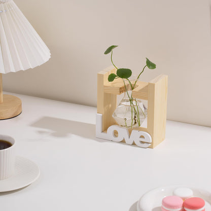 Wood Propagation Station Vases Plant Terrarium Gifts Plant Lovers Women for Desk