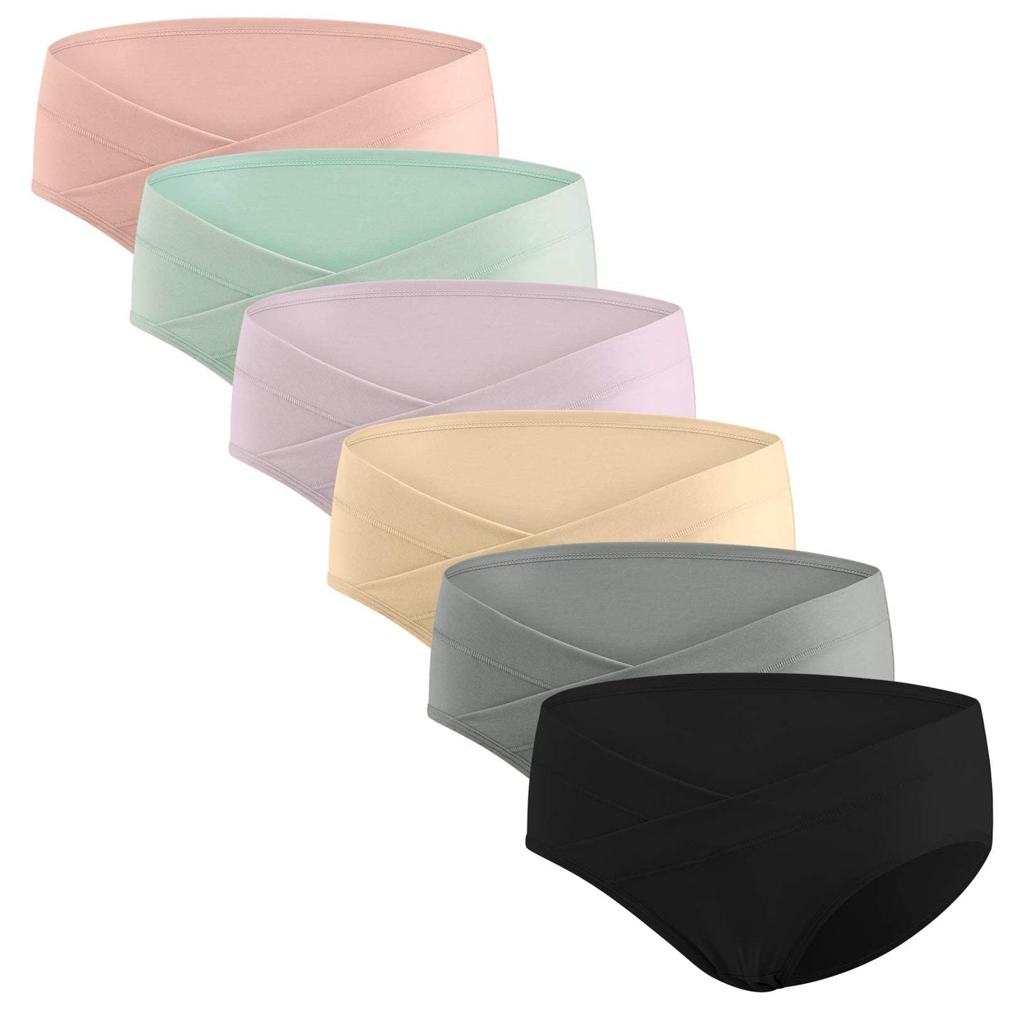 HBselect 6 Pack Womens Maternity Knickers Cotton Pregnancy Panties Under Bump Maternity Underwear