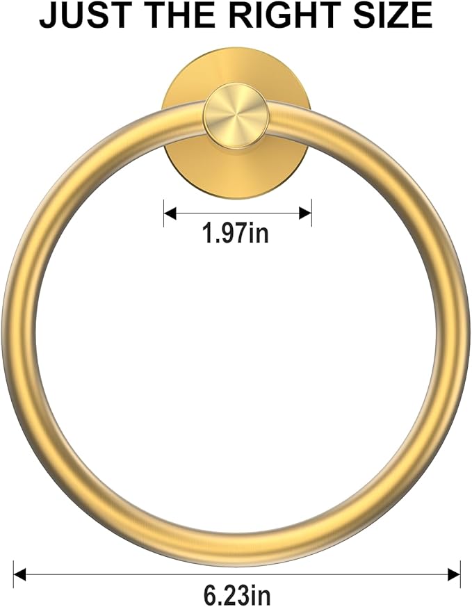 SetSail Towel Holder Screw-in Gold Towel Ring