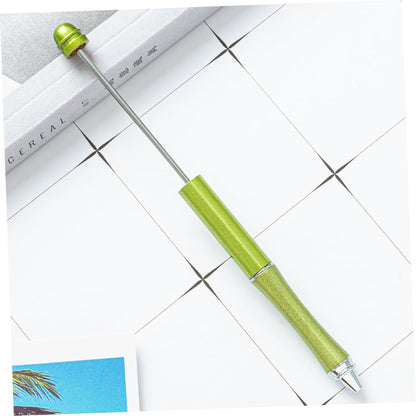 OSOLADY 5pcs Metal Ballpoint Pens Beaded DIY Craft Pen Set for Office School Daily Writing Adult and Household Use