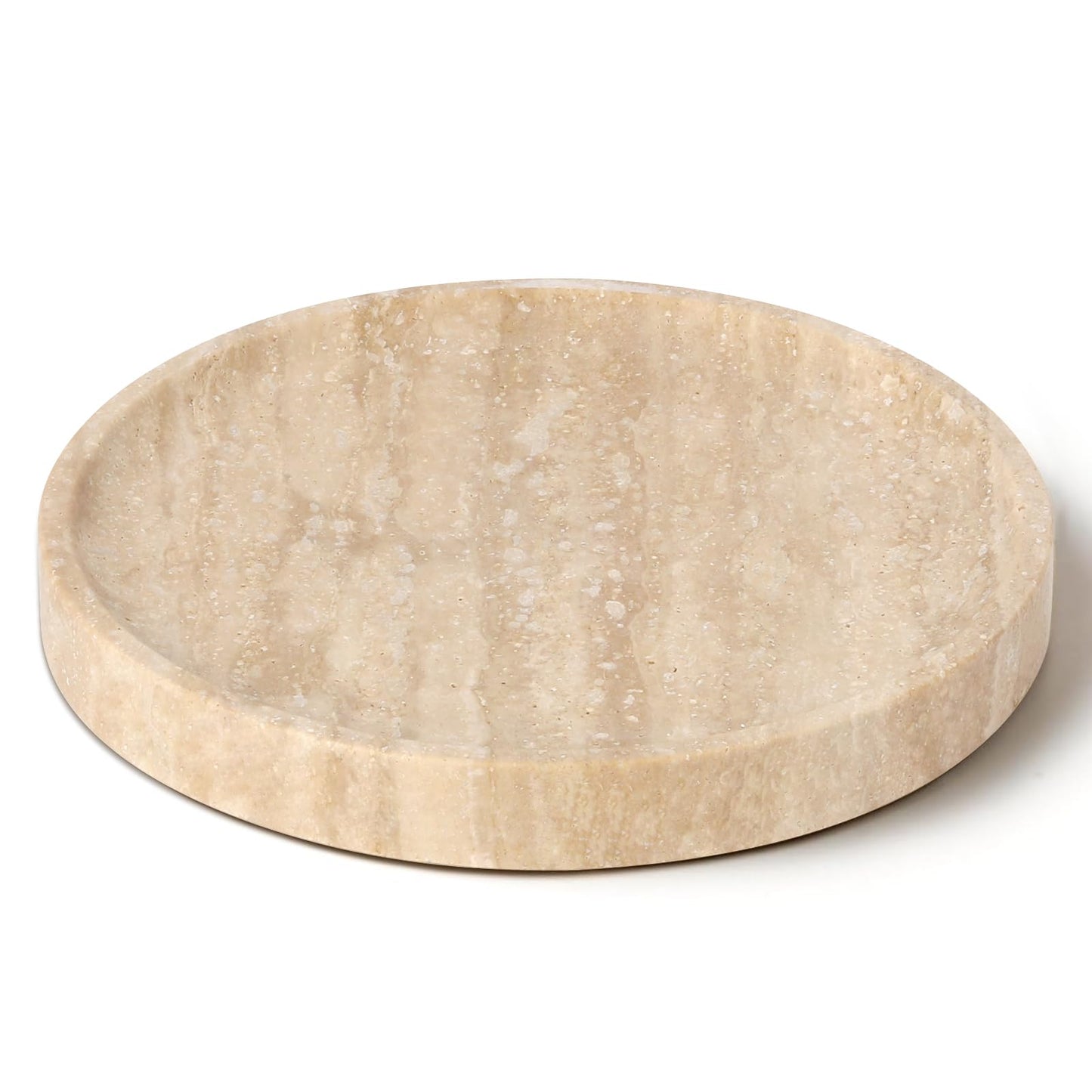 Moujings Natural Travertine Vanity Tray - Decorative Stone Marble Tray for Bathroom Countertop, Elegant Organizer for Home Decor, Jewelry, Candle, Makeup, Kitchen and Dresser Decor