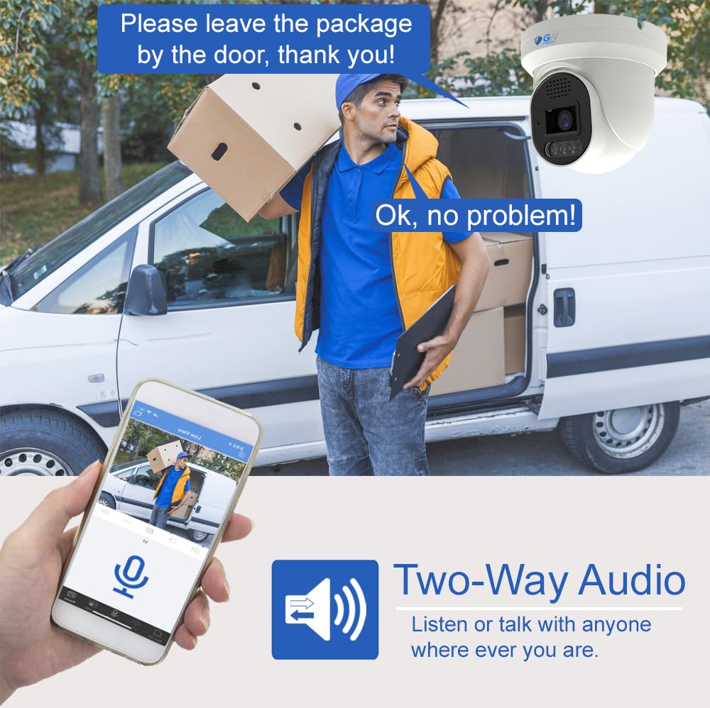 GW Security 64 Channel 12MP NVR UltraHD License Plate/Face Recognition NDAA & TAA Compliant Security Camera System with 64 x 5MP Outdoor & Indoor Color Night Vision Two-Way Audio PoE Turret Cameras