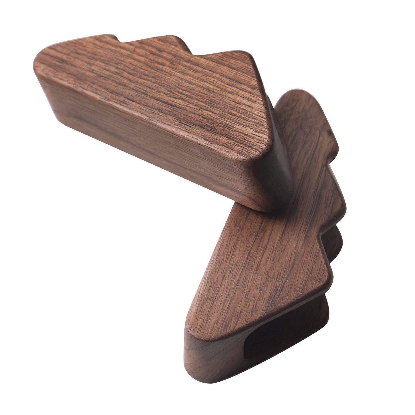 muso wood Business Card Holder for Desk Wooden Display Business Card Stand for Office Tabletop 2 Pack (Walnut)