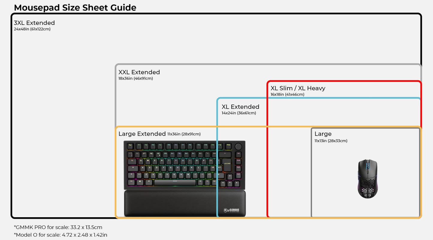Glorious Large Gaming Mouse Mat/Pad - Stealth Edition - Stitched Edges, Black Cloth Mousepad | 11"x13" (G-L-Stealth)
