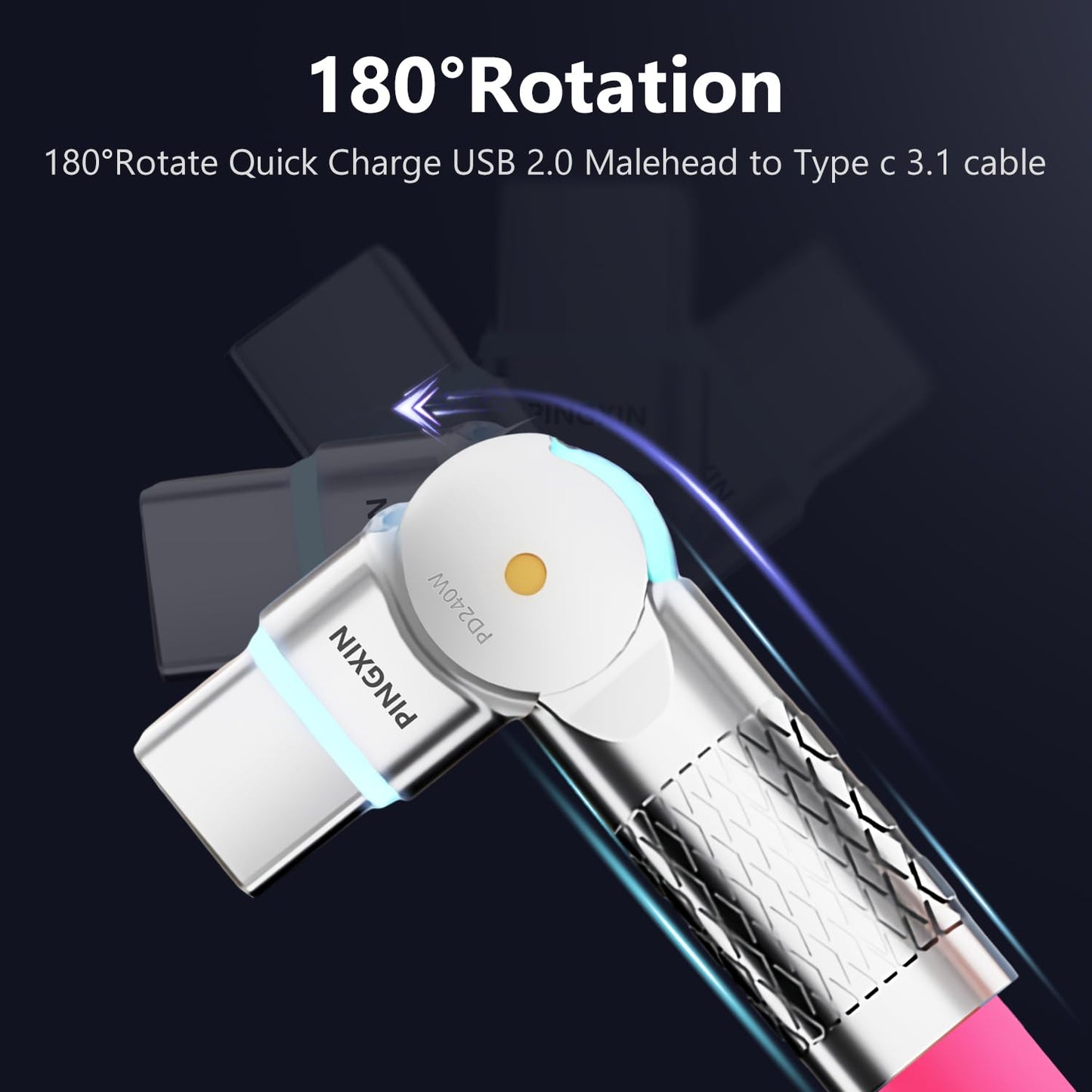 USB C to USB C Cable10ft, 240W 2-Pack USB 2.0, Type C Charger Cable Fast Charge for iPhone 16/16Pro/16Plus/16ProMax,MacBook Air,iPad Pro,Pixel,Samsung Galaxy S23/S24-Orange +White