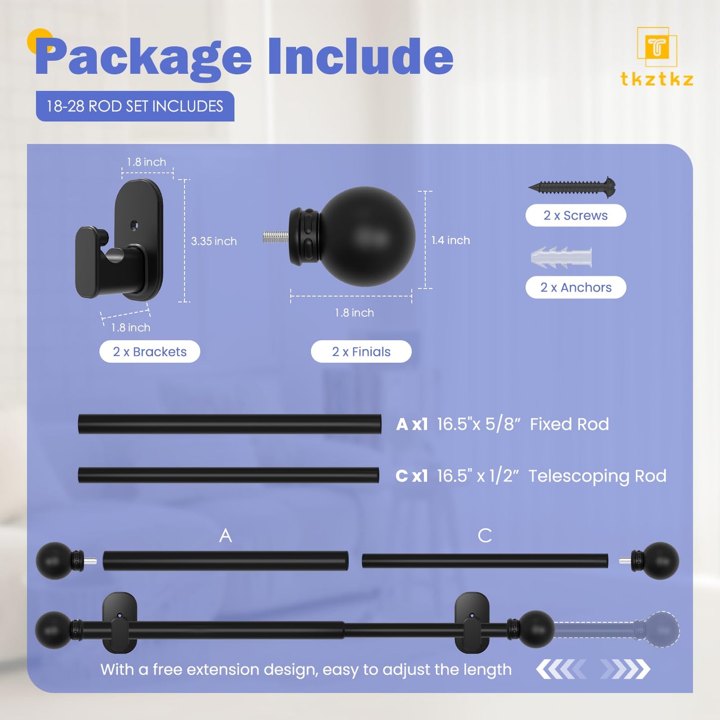 Curtain Rods No Drilling for Windows 32 to 45 Inch:No Drill Small Silver Curtain Rod with Adhesive Brackets for Bedroom,5/8" Apartment Renter Friendly Adjustable Drapery Rods Easy Install