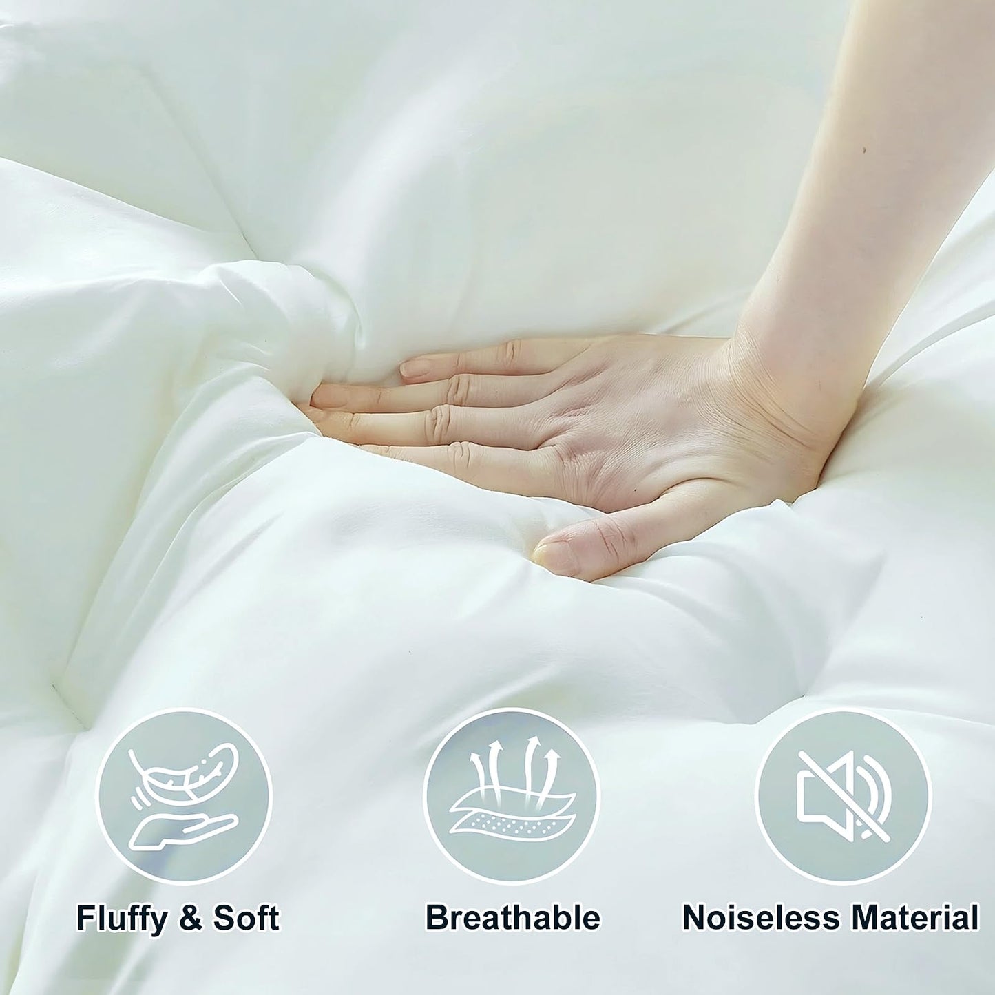 NightHug 5 Inch Memory Foam Mattress Topper Twin, 2000GSM Shredded Memory Foam Pillow Top, Plush Support for Back Pain Relief, Extra Thick & Breathable, Dorm & Guest Room Essential