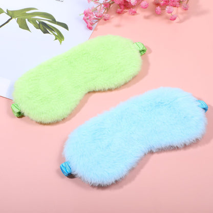 2 Pack Plush Sleeping Eye Mask Soft Plush Eye Mask Fuffy Eye Cover Comfortable Sleep Mask Blindfold Rainbow Faux Fur Eye Shade for Women, Men and Kids Travel Nap Sleeping 565488_2_3pL1H9vJ3