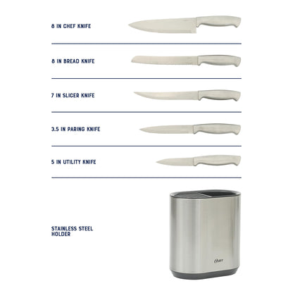 Oster Baldwyn 12 Piece Stainless Steel and Nylon Kitchen Tool and Cutlery Set