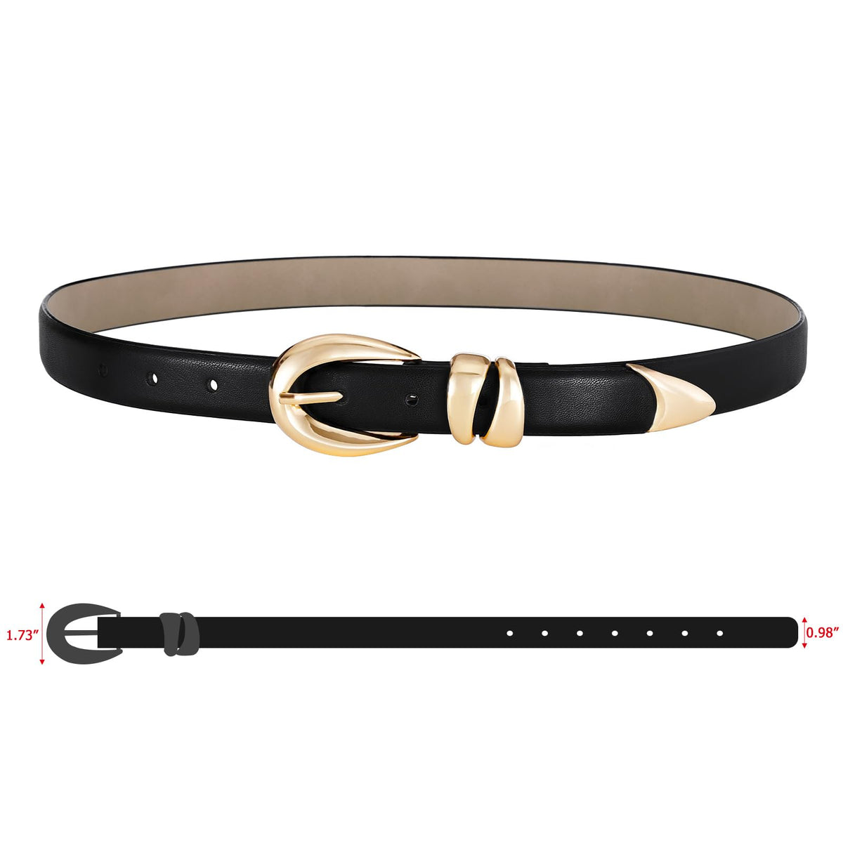 AI DEEBLUE Belts for Women – Fashion Womens Belts for Jeans Dresses Pants Chic Minimalist Black Belt
