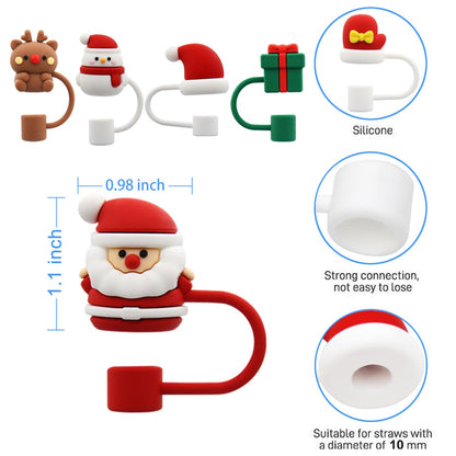 Meitesti Straw Cover Cap for Stanley Cup,Straw Topper Compatible for 30&40 Oz Tumbler with Handle,10mm 0.4in Dust-Proof Reusable Straw Tips Lids,Straw Tip Covers for Christmas Gifts, MEITESTI-09012