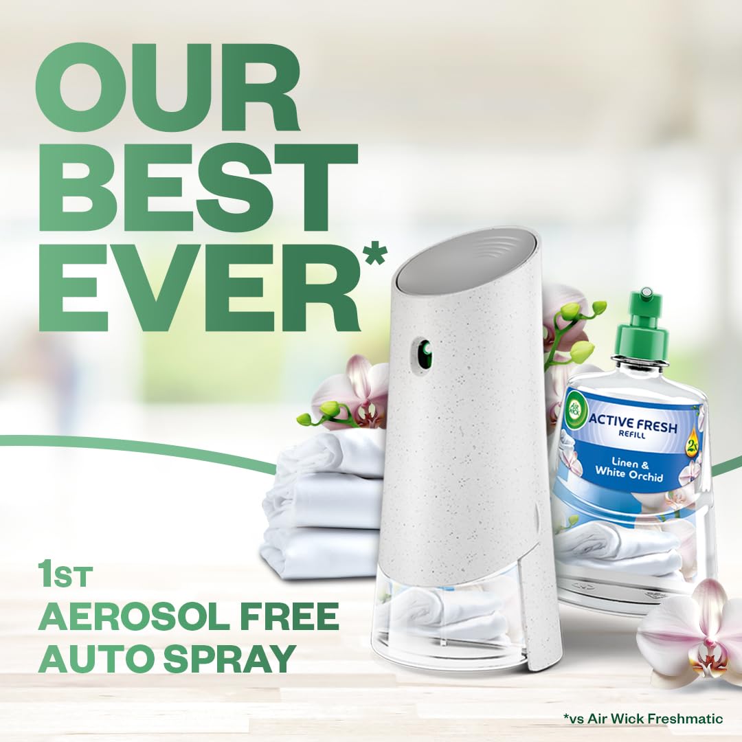 Air Wick Aerosol-Free Automatic Air Freshener Spray | 24x7 Active Fresh Odour Neutraliser | Lasts Up to 3x70 Days (5 Refills, Sweet Vanilla & Shea Butter x2, Fresh Cotton x2 & Eucalyptus & Freesia x1)