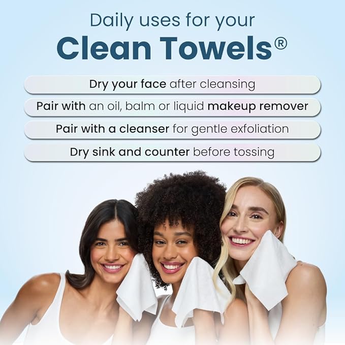 Clean Skin Club Clean Towels® XL Variety 4-Pack Travel Set, Disposable Face