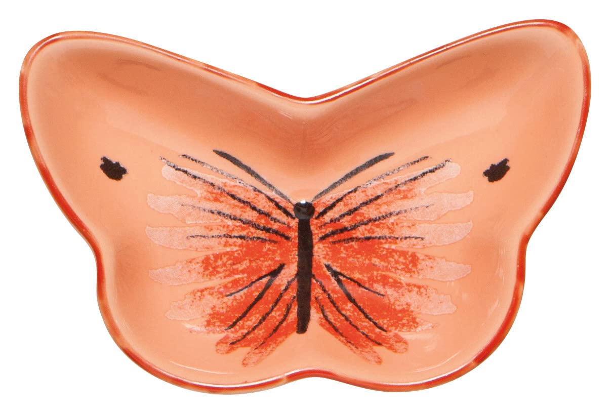 Now Designs Meadow Butterfly Shaped Ceramic Pinch Bowl Set, Soy Sauce Dish, Set of 6