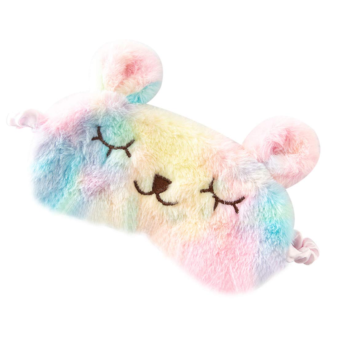 Cute Animal Sleeping Mask Soft Plush Blindfold Cute Rabbit Panda Koala Eye Cover Eyeshade for Kids Teens Girls Women (Flamingo)