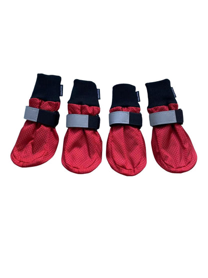 Vibrant Fellow Paw Protector Dog Boots Soft Protective and Skid-proof Set of 4 Size M Colour Red