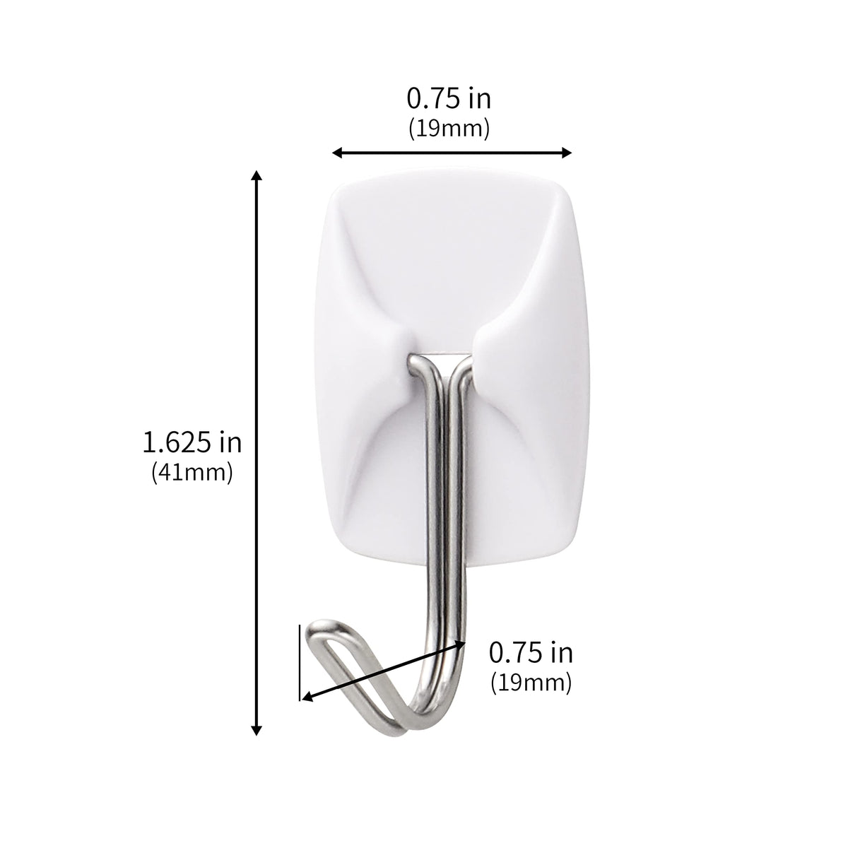 MOVELYST 32 Small Hooks+40 Removable Strips, White Wire Hanger Hooks, Heavy Duty with Adhesive Strips, Damage-Free Utility Hooks, No Tools Wall Hook for Hanging, Value Pack