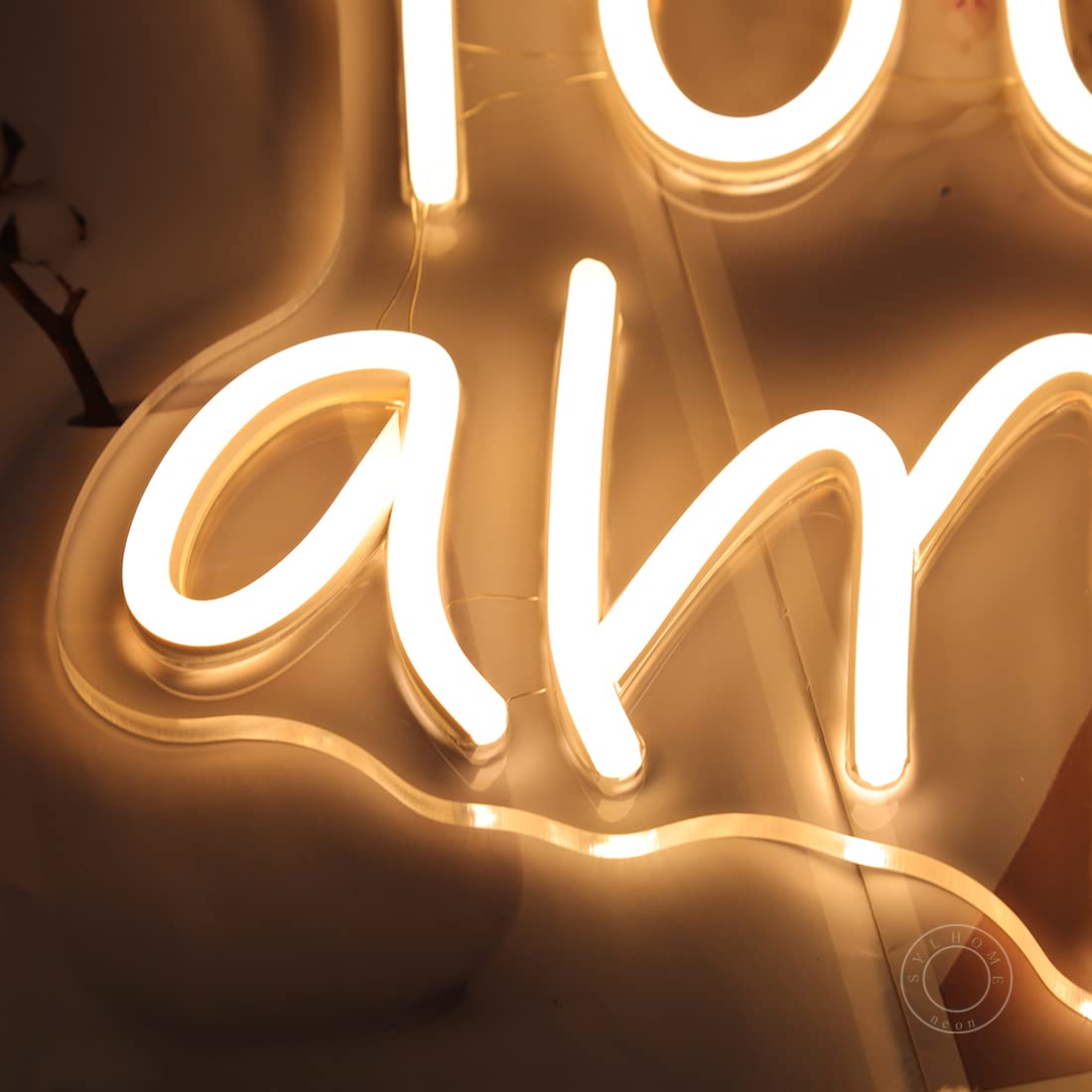 SYLHOME You Are Amazing LED Neon Light Sign 5V Girls Boys Bedroom Living Room Classroom Wall Decor Sign Hanging Smart Kid Birthday USB 16.9" X 10.6" Warm White