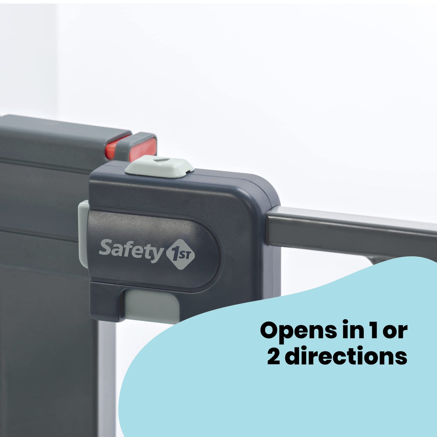 Safety 1st Easy Close Metal Gate, Baby Stair Gate Pressure Fit, 73-80cm (max. 108cm), Easy-Closing Baby Safety Gate, One-Hand Opening, No-Screw Installation (No Drilling), Double Lock System, Black