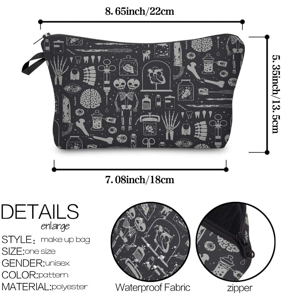 Deanfun Small Makeup Case - Cute and Waterproof Cosmetic Bag for Women(Happy Halloween D5-52254)