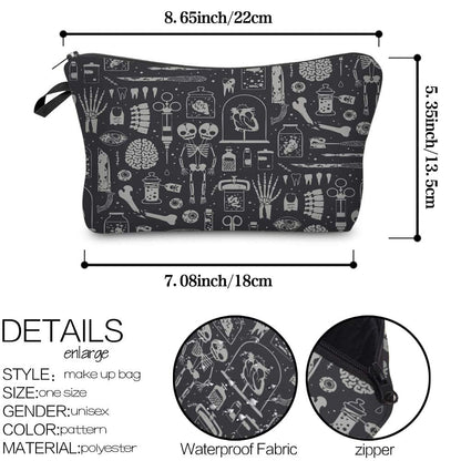 Deanfun Small Makeup Case - Cute and Waterproof Cosmetic Bag for Women(Happy Halloween D5-52254)