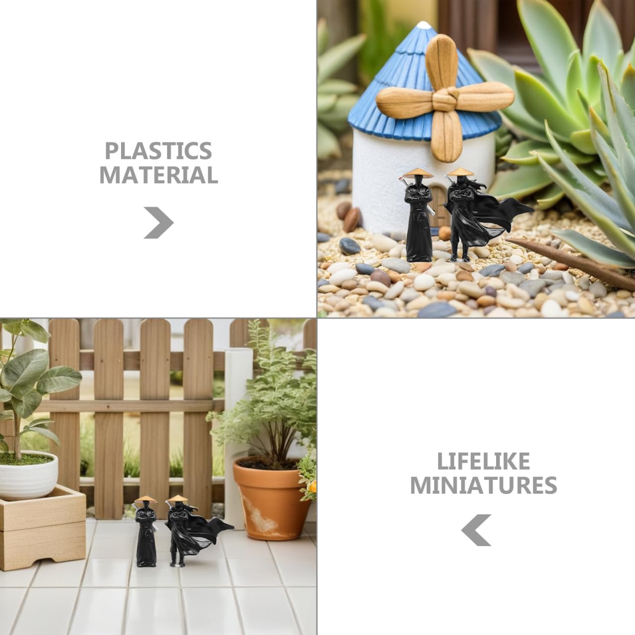 HOLIDYOYO Xiake Small Ornaments Miniature Decorations Resin Ancient Chinese Figurines Micro Landscape Bonsai Decor 1.97 Inch Garden Sculptures