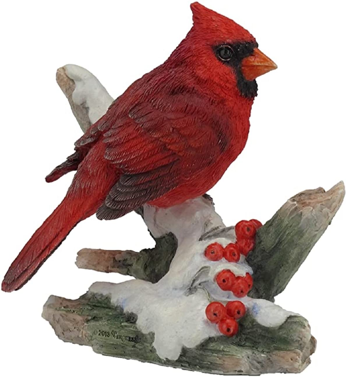 YABINA 4.25 Inch Cardinal Bird on Snowy Branch Decorative Figurine, Red (Cardinal Bird on Snowy)