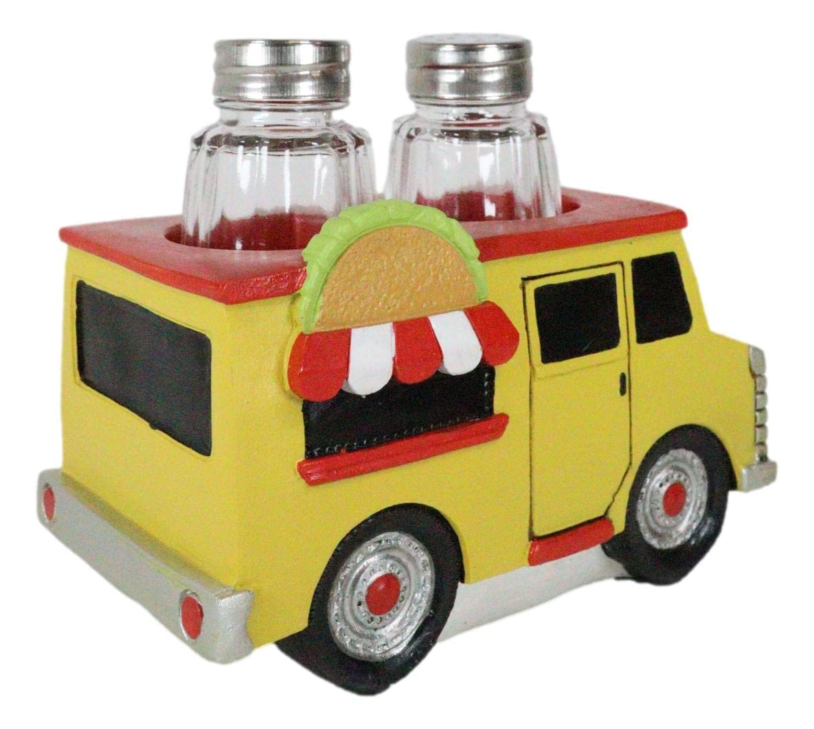 Ebros Gift Cinco De Mayo Fiesta Party Taste Of Mexico Tex-Mex Taco Food Truck Hot And Fresh Salt And Pepper Shakers Set Holder Figurine 6.25"Long Tacos Kitchen Dining Bar Countertop Table Accent