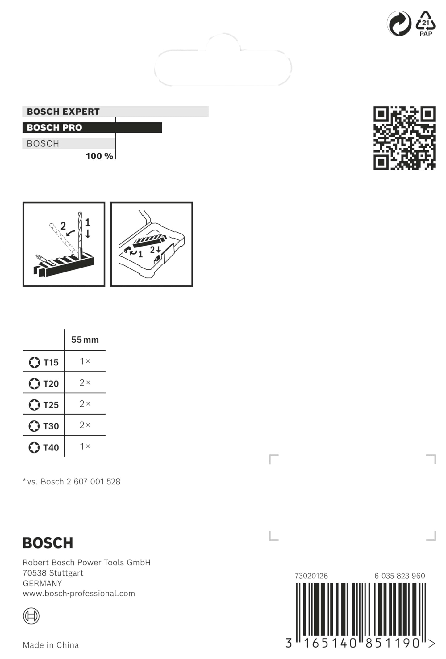 Bosch 8X PRO Torx Impact Bit (170 x 120 mm, Professional Accessory Screwdriver, Screwdriver)
