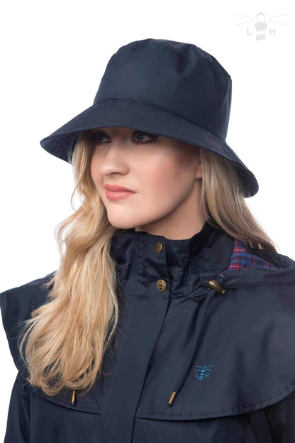 LightHouse Women's Waterproof Bucket Rain Hat - Wide Brim Lined Outdoor Headwear - Nightshade - M