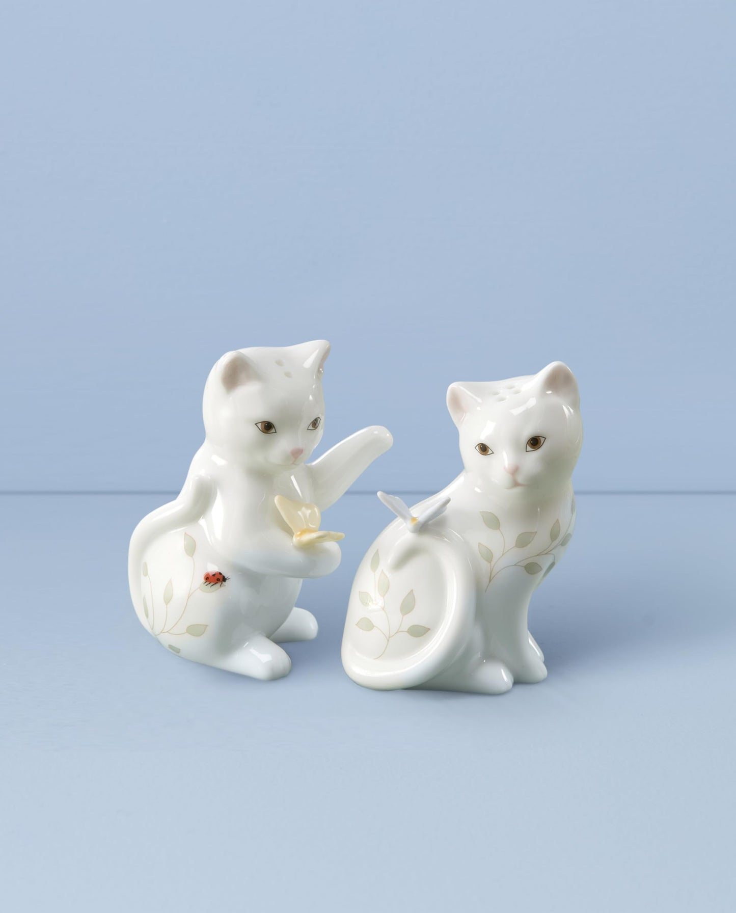 Lenox Butterfly Meadow Figural Kitten Salt and Pepper Set -
