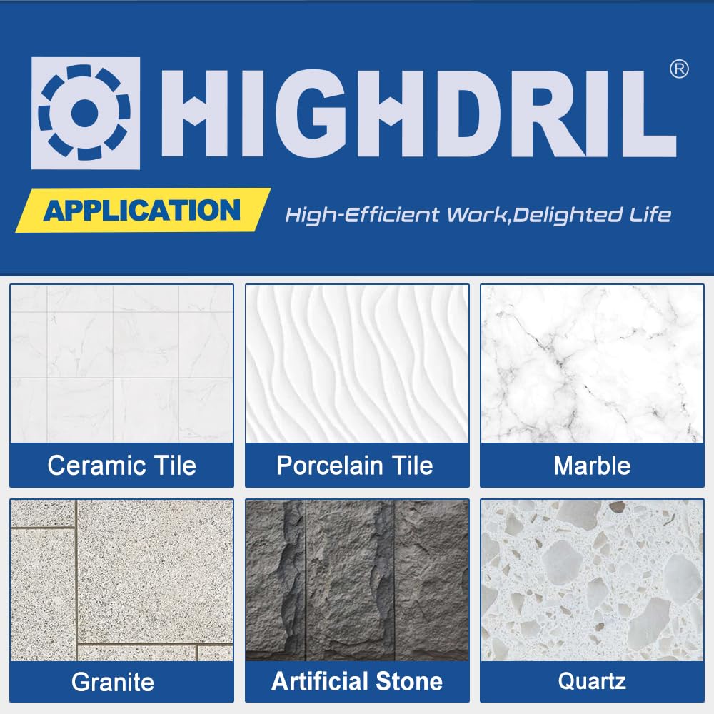HIGHDRIL 13Pcs Diamond Hole Saw Kit and HIGHDRIL Core Drill Bit Set - 5pcs