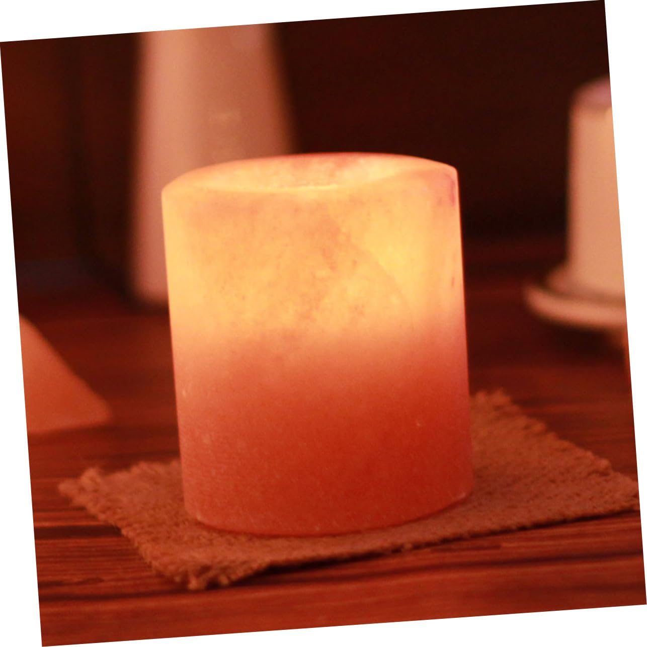 LIFKOME Himalayan Salt Candle Holder for Meditation Yoga Desktop Ornament Cozy Home Decor for Parties Craftsmanship Housewarming Present
