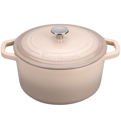 VORRINGARD Enameled Cast Iron Dutch Oven Pot with Lid, for Bread Baking, Round Bread Oven- include Sourdough Bread Baking Supplies Set, 4.5QT, Latte