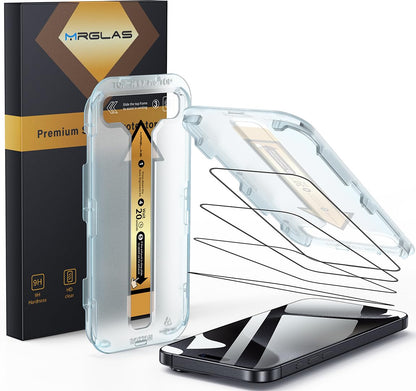 MRGLAS 4-Pack TOP 9H+ Glass for iPhone 16 Pro Screen Protector [Auto Alignment Kit] [10X Military Protection] UNBREAK Tempered Glass Flim for iPhone 16 Pro 6.3 inch Case-Friendly
